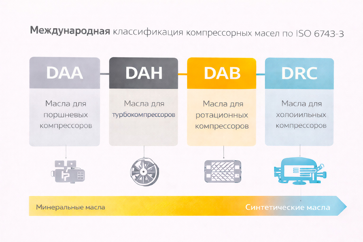 Международная классификация компрессорных масел