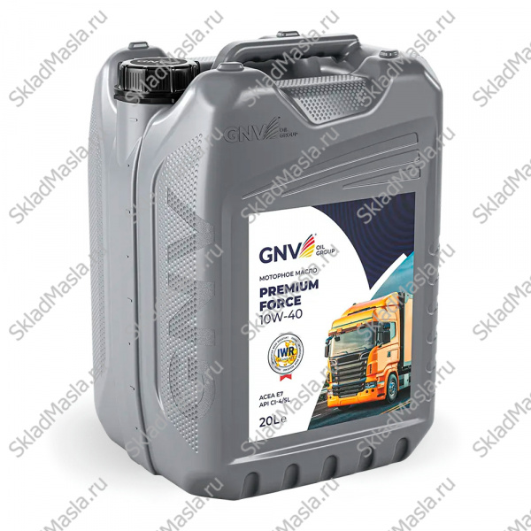 Моторное масло GNV Premium Force 10W-40 API CI-4_SL ACEA E7 (канистра 20л)